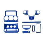 Armatuurlaua keskjuhtimine rooliratta kaaspiloodi k&auml;epideme sisekujunduskomplekt sobib Jeep Wrangler JK 2011-2017 autotarvikutele sinine