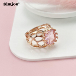 SIMJOO Fashion Rose Gold Color Tsircon Unikaalne disain naiste s&otilde;rmuse jaoks 6