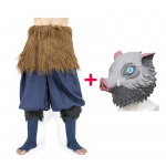 Anime Hashibira Inosuke Cosplay Kost&uuml;&uuml;m Demon Slayer Kimetsu No Yaiba Siga Silikoonist Mask Halloweeni Peo P&uuml;ksid L