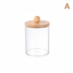 Bambusest kaanega hoidik jaotur, l&auml;bipaistev akr&uuml;&uuml;list vannitoapurgid kandikuga vatitikuga s&auml;ilitusjaotur, korduvkasutatav A