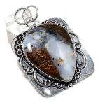 Natural Boulder Opal Gemstone Handmade 925 Sterling Silver Pendant 2.25 p0h80