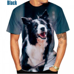 Unisex Cute Dog 3D-Druckmuster Top Border Collie T-s&auml;rk Freizeitkleidung Sport T-s&auml;rk XL