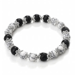 8mm valge hauliitkivist naiste k&auml;ev&otilde;ru metallist vaher&otilde;ngas v&otilde;lu looduslik ahhaat Roosa kvarts helmed k&auml;ev&otilde;rud meestele ehted kingitused Lava stone-WhiteCHINA