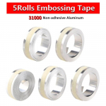 5 rulliga &uuml;hilduv d&uuml;&uuml;mteip 12 mm m1011 terasest reljeefteibid 32500 35800 31000 mittekleepuv/kleepuv roostevabast terasest/alumiiniumist silt 5Rolls 31000 labels