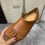 Summer Women Flat Shoes Plus Size Casual Women Half Slippers Two pronged Fashion Women Shoes Designer Leather Female Loafers 36