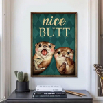 Armsad saarmad Kena tagumik l&otilde;uend plakat tualettpaberi prindid Naljakad vannitoa seinakaunistused WC dekoor Seinakunst Maalimine 21cm&times;30cm NoFrame