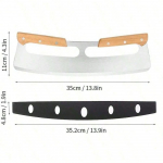 1 tk Half Moon pitsanoa puidust k&auml;epidemega painutatud nuga pitsanoa klahv puidust k&auml;epideme ja kaitse&uuml;mbrisega A h&otilde;be