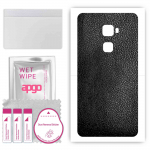 apgo Protective Skin Sticker for the back compatible with Huawei Mate S, Wrap Film, Foil, Vinyl - Pattern Black Leather
