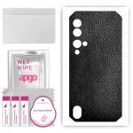 apgo Protective Skin Sticker for the back compatible with Blackview BV9900, Wrap Film, Foil, Vinyl - Pattern Black Leather