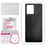 apgo Protective Skin Sticker for the back compatible with Realme 9 Pro+ Free Fire, Wrap Film, Foil, Vinyl - Pattern Black Leather