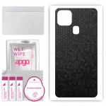 apgo Protective Skin Sticker for the back compatible with Oukitel C22, Wrap Film, Foil, Vinyl - Pattern Black Honeycomb