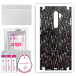 apgo Protective Skin Sticker for the back+sides compatible with Xiaomi Redmi Note 8 Pro, Full Wrap Film, Foil, Vinyl - Pattern Carbon Black Pixel