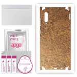 apgo Protective Skin Sticker for the back+sides compatible with Samsung Galaxy A30s, Full Wrap Film, Foil, Vinyl - Pattern Rusty Copper