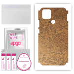 apgo Protective Skin Sticker for the back+sides compatible with Oppo A15, Full Wrap Film, Foil, Vinyl - Pattern Rusty Copper