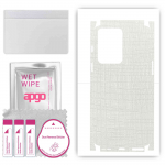apgo Protective Skin Sticker for the back+sides compatible with ONePlus Nord 2T, Full Wrap Film, Foil, Vinyl - Pattern White Fabric