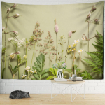 Taim Lillevaip Seinale riputatav Ps&uuml;hhedeelne naturaalne sisemus Lihtne boheemlas stiilis kunst hipi Magamistoa sisekujundus 200x150cm