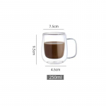 6/4/2/1 tk Kahekordse seinaga k&otilde;rge boorsilikaadist espressoklaasist tassiga kohvikruus k&auml;epidemega kuumakindel teepiim veetassid Joogin&otilde;ud 1Pcs-250ml(Clear)