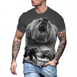 Big Bear 3D Print Suvine Meeste &Uuml;markaelusega T-s&auml;rk vabaaja l&uuml;hikeste varrukatega Suurem&otilde;&otilde;tmeline Pullover Mood T&auml;navar&otilde;ivad Trend Meeste R&otilde;ivad 2XL