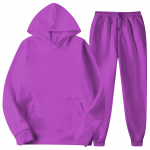 Meeste kapuutsiga spordidress, Unisex, kaheosalised jooksuriided, pikkade varrukatega pulloverid, pusad ja dressip&uuml;ksid XXXL lilla
