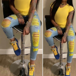 Naiste teksad l&uuml;hendatud p&uuml;ksid tunked p&uuml;ksid poled distressiga vabaaja l&otilde;ige M