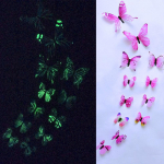 12tk Helendav Butterfly Design Decal Art seinakleebised Ruumi magnetiline kodukaunistus sinine