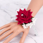 Randmekorsa k&auml;ev&otilde;ru, korsa ja korsaprom Rose Corsage randmepaela komplekt pulma-aastap&auml;eva ballipeoks One Size punane