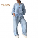 2 tk/komplekt Pluus P&uuml;kste komplekt V kaelus, pikad varrukad, n&ouml;&ouml;p Dekoratsioon &uuml;lemine lai s&auml;&auml;reosa lahtine pingutusn&ouml;&ouml;riga elastne v&ouml;&ouml;p&uuml;ksid OL pendeldamine vabaaja kodur&otilde;ivaste komplekt S kaamel