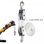 Block and Tackle 50 Ft 3/8 trossiratta t&otilde;stuk koos 5-ga:1 T&otilde;stej&otilde;uline multifunktsionaalne raskeveokite rihmarataste s&uuml;steem 2200 naela White