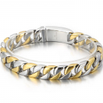 Meeste k&auml;ev&otilde;ru 12 mm lai roostevabast terasest l&uuml;lidega keti v&otilde;lu k&auml;ev&otilde;rud k&auml;elindid meestele vintage meeste ehtetarvikud 23CM kuld/h&otilde;be