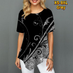 Naiste s&auml;rav kahev&auml;rviline tr&uuml;kk &uuml;mara kaelusega mugavad hingavad vabaaja topid &uuml;llas temperament teravad swing seelikud XS-8XL 3XL