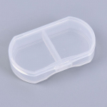 Pill Box 2 ruudustikuga tableti korraldaja n&auml;dala ravimi s&auml;ilitamise igap&auml;evane jaotur 2 p&auml;eva pill 6*4*1.3cm valge