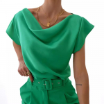 BITCED Suvine &uuml;hev&auml;rviline lihtne l&uuml;hikeste varrukatega Swing Collar Naiste s&auml;rk S valge