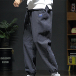 Suurusele sobivad teksap&uuml;ksid meestele Lahtised dressip&uuml;ksid Streetwear Harem-teksap&uuml;ksid Cargo-p&uuml;ksid Pahkluupikkusega Denim-p&uuml;ksid 3XL must