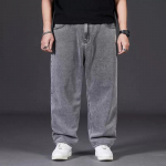 Retro teksad Meeste s&uuml;gis Lahtised Sirge L&otilde;ikega Laiade S&auml;&auml;rtega Elastse V&ouml;&ouml;kohaga P&uuml;ksid Pluss Suurus 44 hall