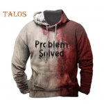 Unisex Hoodie Bloodstain Print Halloween Haunted House Cosplay Top N&ouml;&ouml;riga kapuutsiga tasku pikkade varrukatega avara kapuuts XL