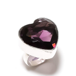 Natural Amethyst Gemstone Handmade 925 Sterling Silver Jewelry Ring Size 7 o1e26