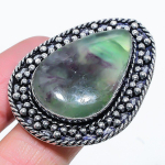Natural Green Fluorite Gemstone 925 Sterling Silver Gift Ring Size 10 v4i77