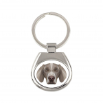 Weimaraner, Grey Ghost - geometric keychain with a photo and the inscription Art-Dog