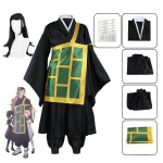 Anime Jujutsu Kaisen Geto Suguru Cosplay Kost&uuml;&uuml;m Must Kimono L-(Costume+Wig)