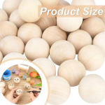 10-40 mm naturaalne &uuml;mmargune puidust pall viimistlemata lehtpuidust k&auml;sit&ouml;&ouml;pall dekoratiivne ilma aukudeta puidust pall, mis sobib k&auml;sitsi isetegemiseks