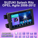 2 DIN Android Carplay Autoraadio SUZUKI Splash Ritz OPEL Agila 2008-2012 jaoks Multimeediam&auml;ngija Peaseade Stereo GPS-navigatsioon BT WIFI 2+32GB 1+16GB