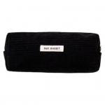 Suure mahutavusega velvetist pliiatsikott, mitmeotstarbeline kirjatarvete kott T&otilde;mblukuga pliiatsiga meik must