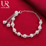 925 Sterling h&otilde;be 8mm &otilde;&otilde;nes kuulkett k&auml;ev&otilde;ru Moodsad pulmaehted 20CM