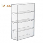 4 tk prillide &uuml;mbrise hoiukarp, suure mahutavusega tolmukindel l&auml;bipaistev virnastatav p&auml;ikeseprillide hoiukarp koos kaanega puhas