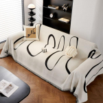 Mustad valged jooned diivanikatted Luksuslik diivani kate Riidest libisemiskindel libisemisvastane riidest diivanipadi tekk Dekoratiivne tolmukate 180x130cm