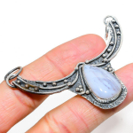 Natural Blue Lace Agate Gemstone 925 Sterling Silver Gift Pendant 2.29 j6e46