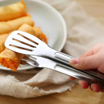 K&ouml;&ouml;gitoidutangid kuumus-leivatangid roostevabast terasest salatist BBQ toiduvalmistamise serveerimisn&otilde;u klamber 24CM