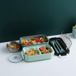 Bento l&otilde;unakarp &uuml;li&otilde;pilaskontori t&ouml;&ouml;tajale kahekihiline mikrolaineahjus soojendav l&otilde;unas&ouml;&ouml;gikonteiner With Bowl roosa
