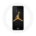 Coque Maniacase pour Samsung Galaxy A32 4G Jordan logo 23 nike basketball couleur dor&eacute;e