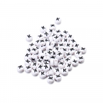 Valged &uuml;mmargused mustade t&auml;htedega helmed &ndash; 26-t&auml;heline komplekt kaelakee ja telefoniketi tarvikute jaoks 100pcs/7mm